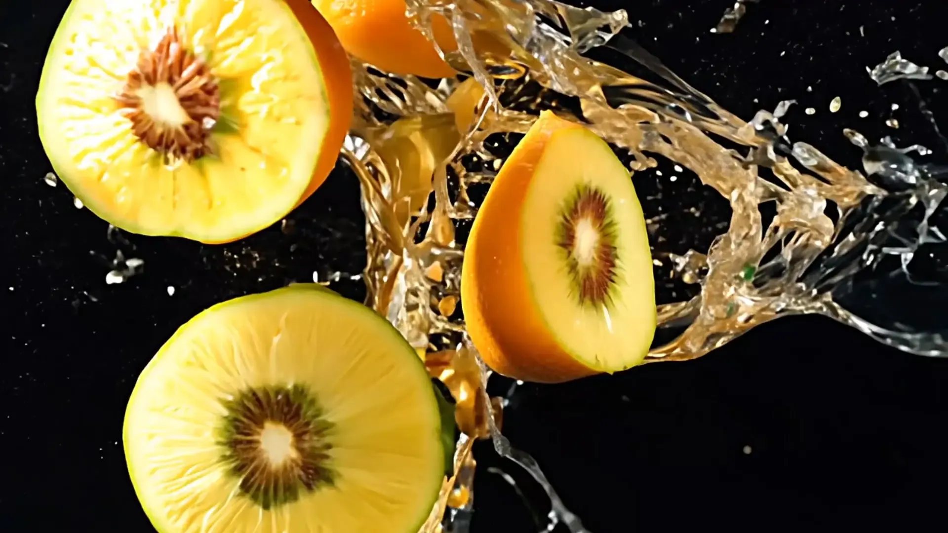 Refreshing Kiwi Burst Overlay for Beverage Ads